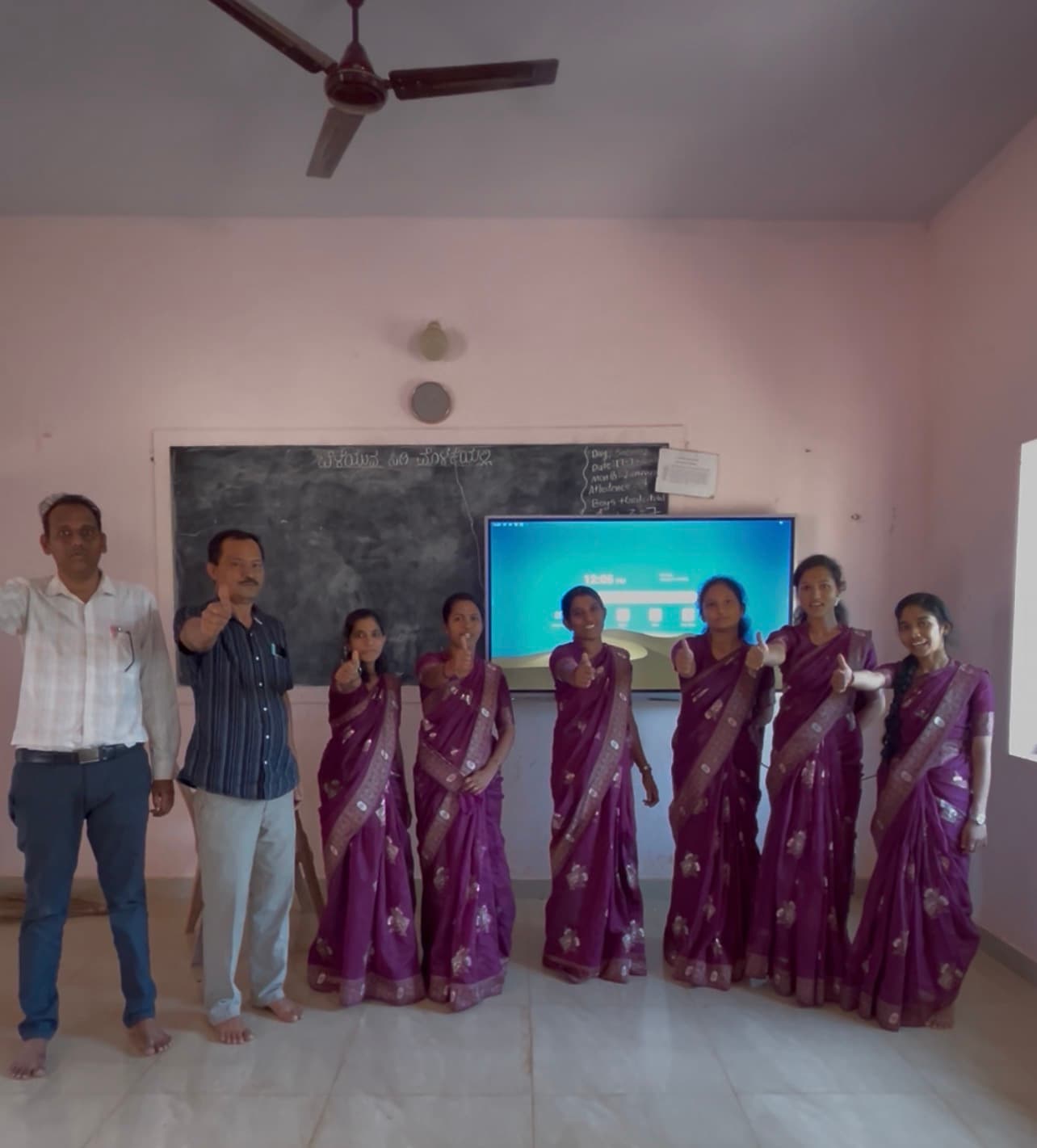 Nitek interactive flat panel installed in government school GHPS Keradi, Kundapura, Karnataka