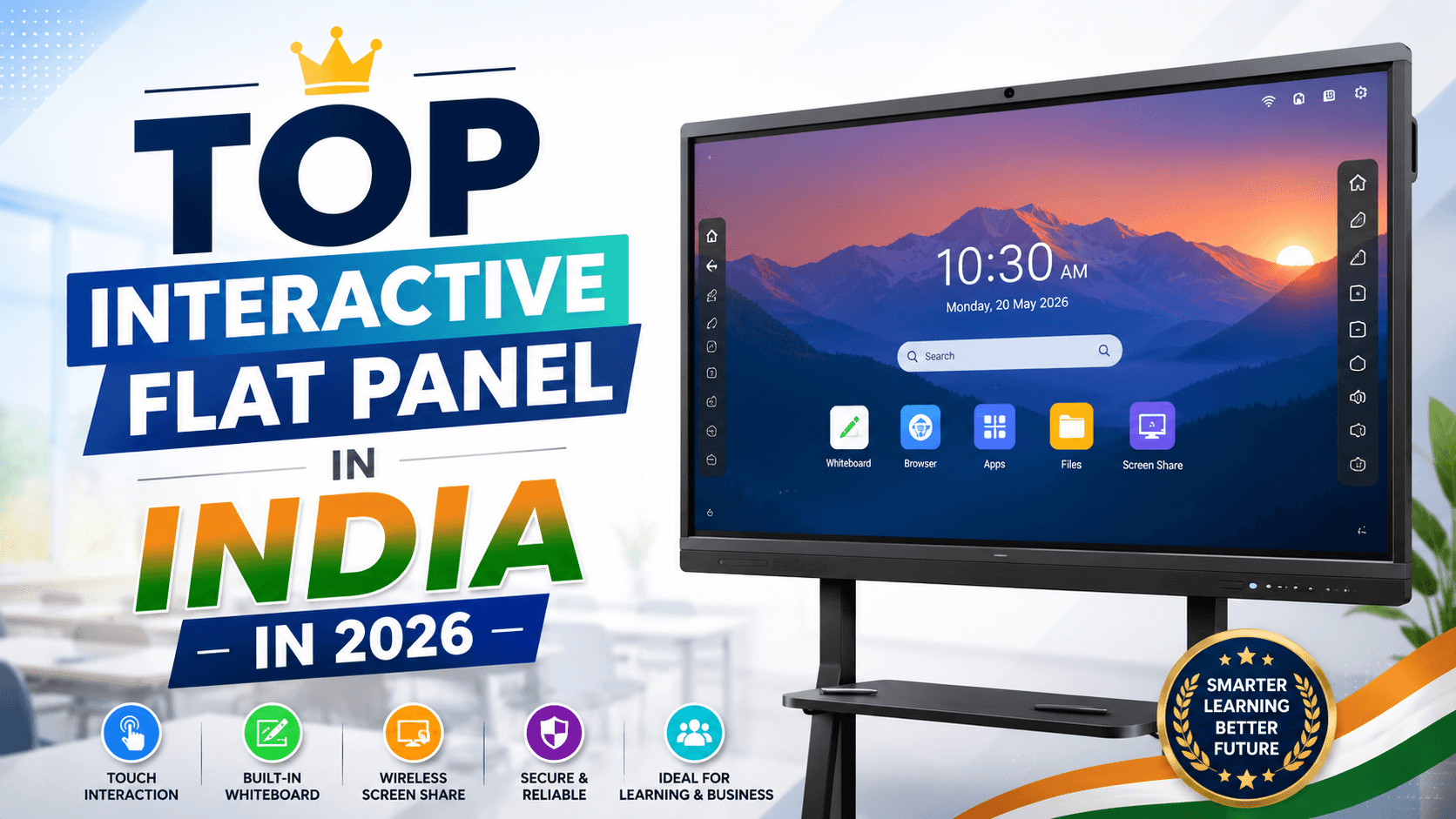 Top 10 Interactive Flat Panels in India (2026)-Complete Buyer's Guide for Schools and Corporates