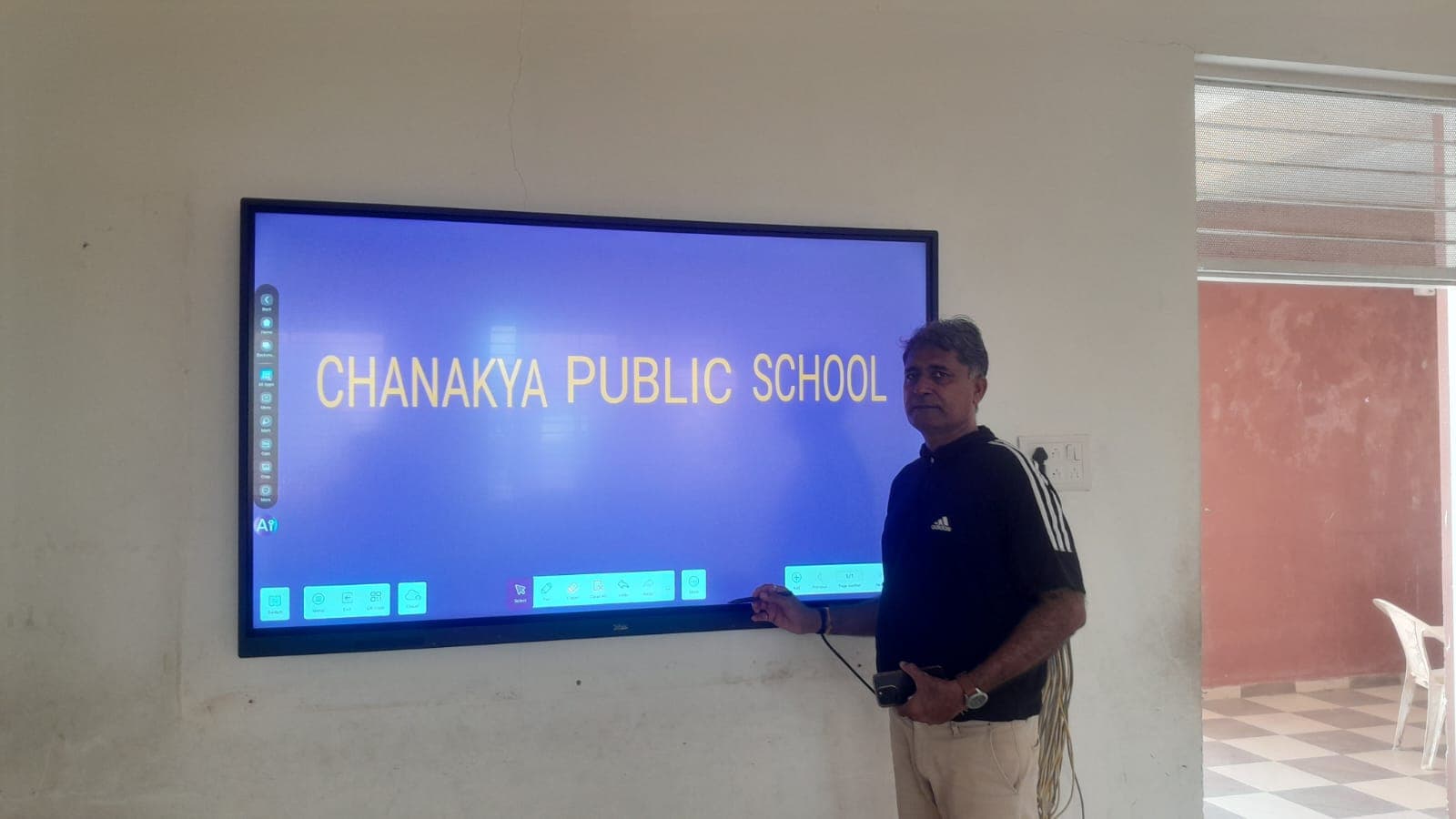 Nitek interactive flat panel installed in private school Chanakya Public School, Gandhinagar